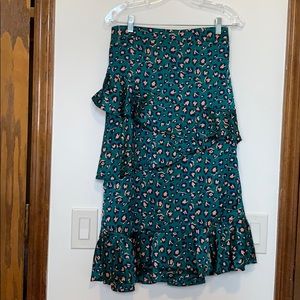 &merci midi layered satin skirt